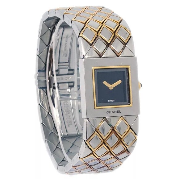 Chanel Matelasse Quartz Watch SS 18KYG - Picture 1 of 8